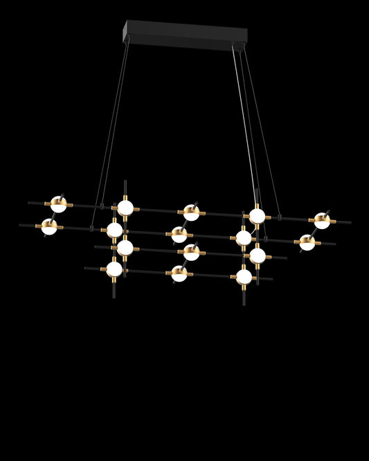 Molecular 16Lt Pendant Black With Gold Model C Light