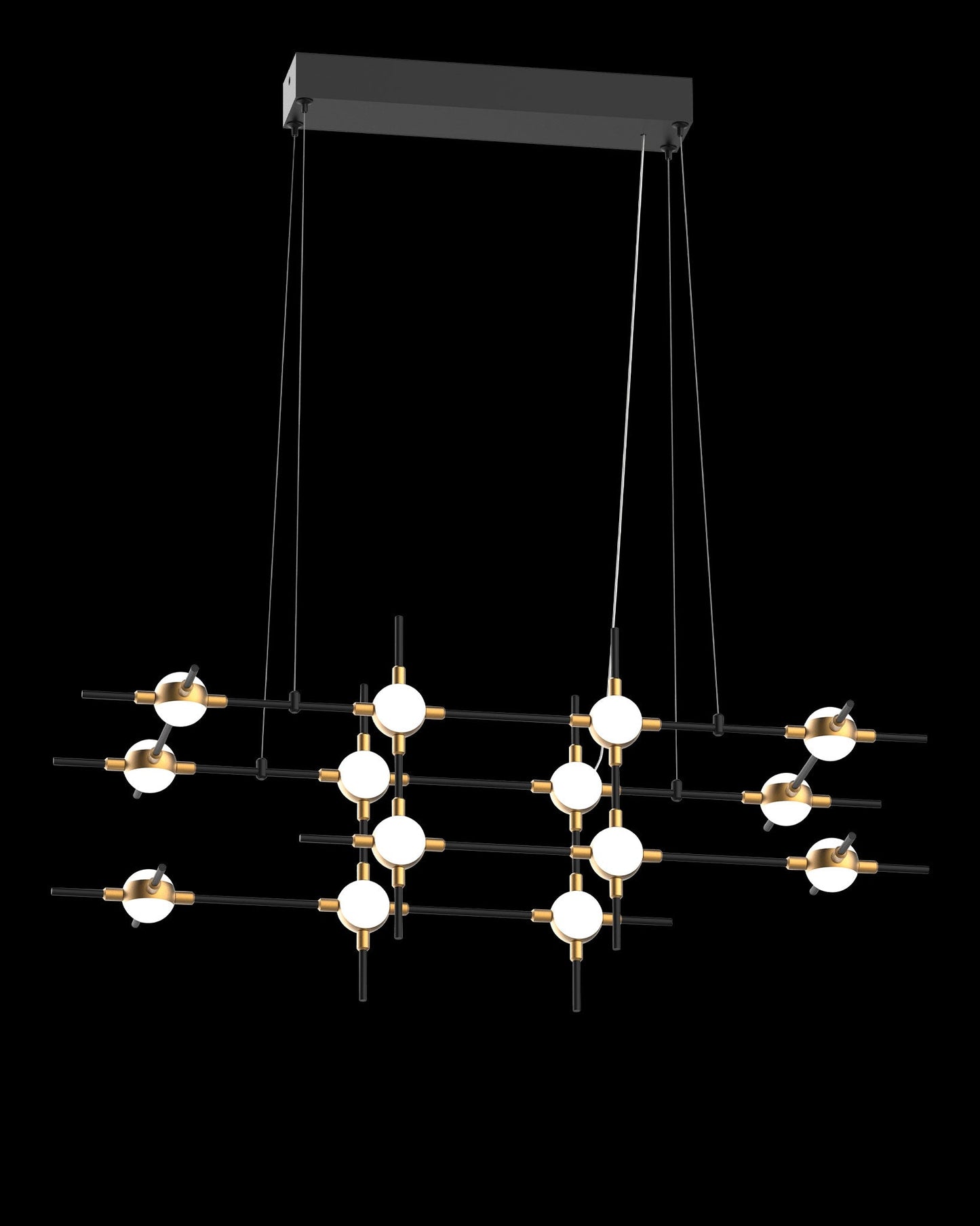 Molecular 14Lt Pendant Black With Gold Model B Light