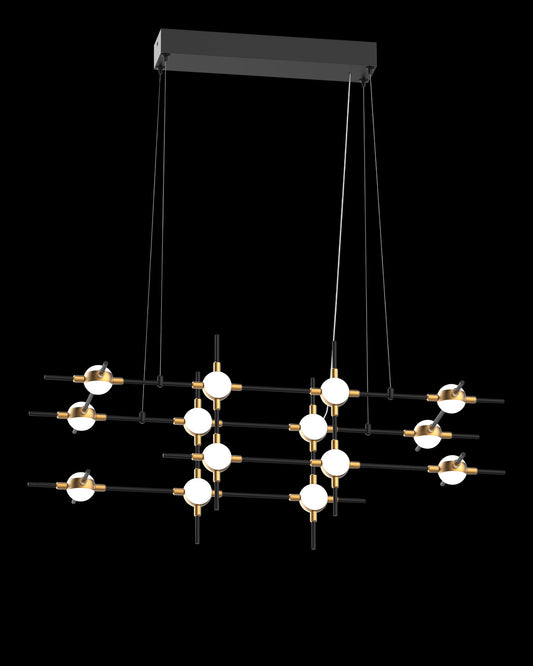 Molecular 14Lt Pendant Black With Gold Model B Light