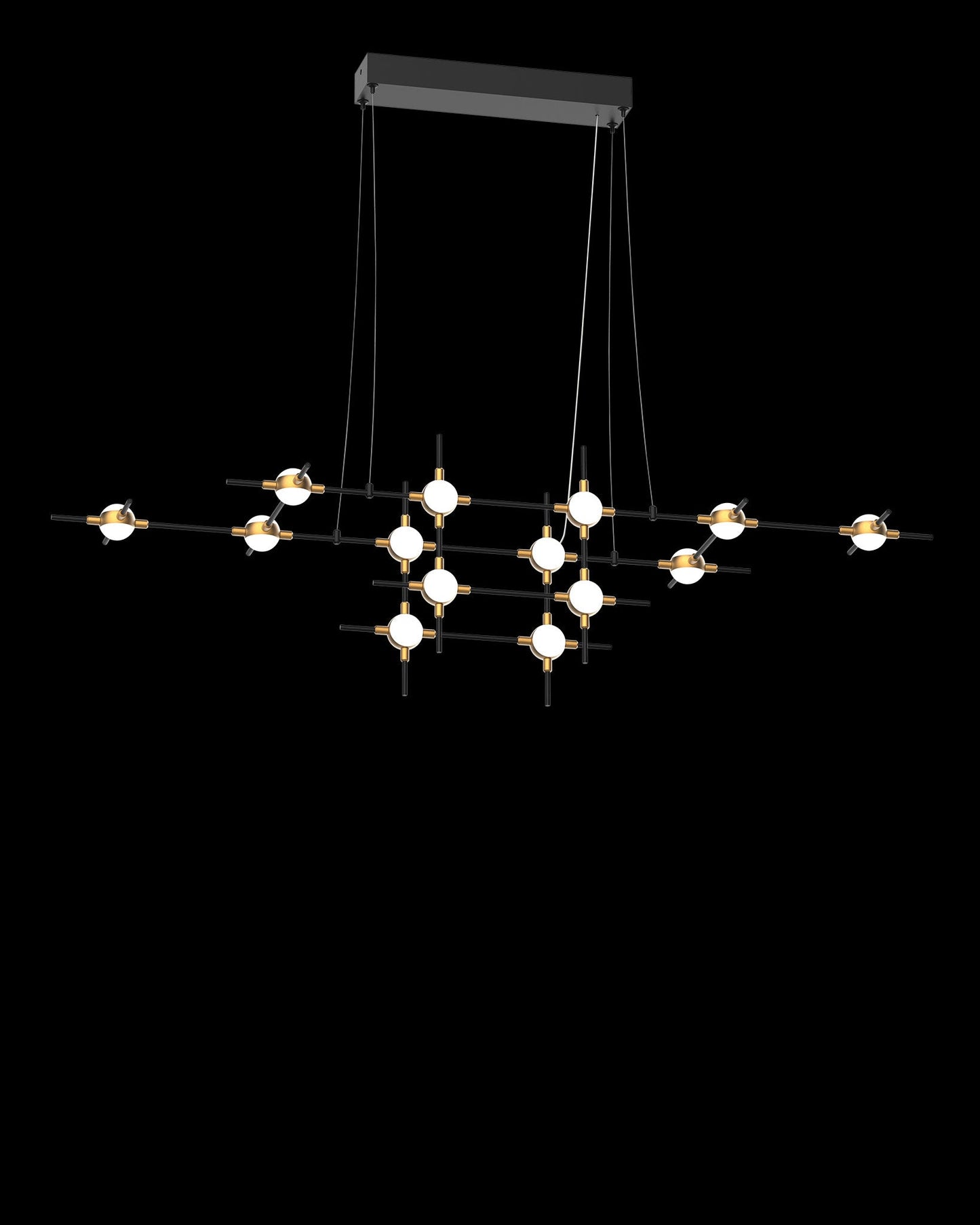 Molecular 14Lt Pendant Black With Gold Model C Light