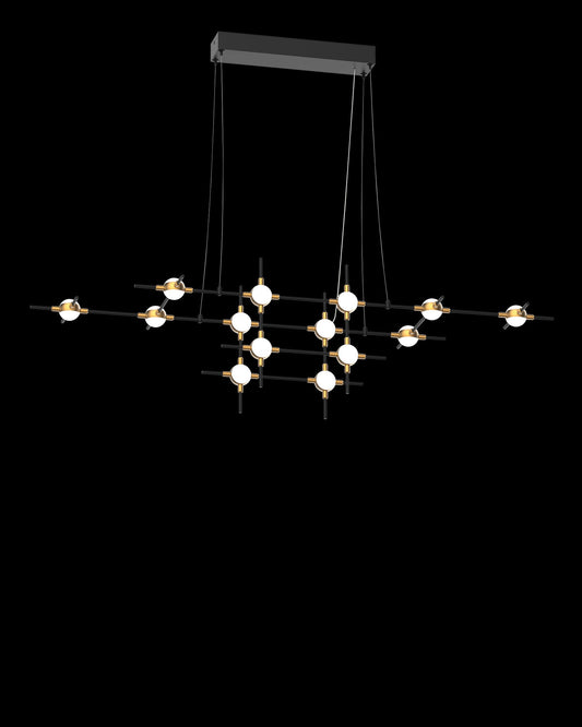 Molecular 14Lt Pendant Black With Gold Model C Light