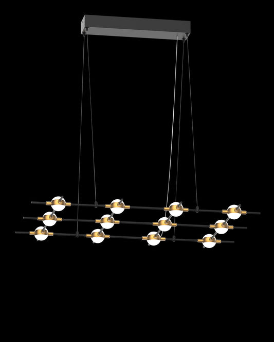 Molecular 12Lt Pendant Black With Gold Model N Light