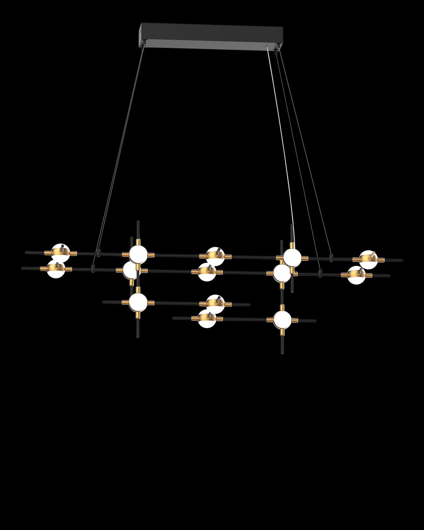 Molecular 14Lt Pendant Black With Gold Model E Light