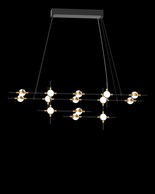 Molecular 14Lt Pendant Black With Gold Model E Light