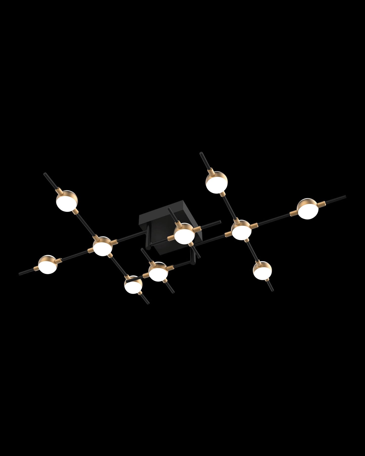Molecular 10Lt Ceiling Black With Gold Model D Light
