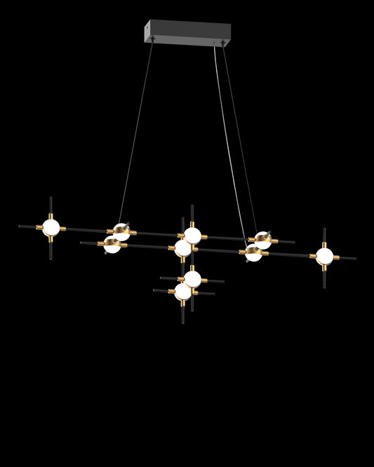 Molecular 10Lt Pendant Black With Gold Model E Light