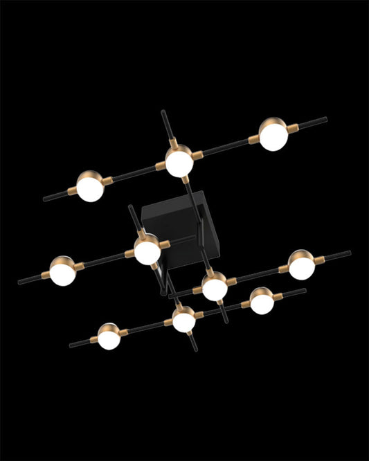 Molecular 10Lt Pendant Black With Gold Model B Light
