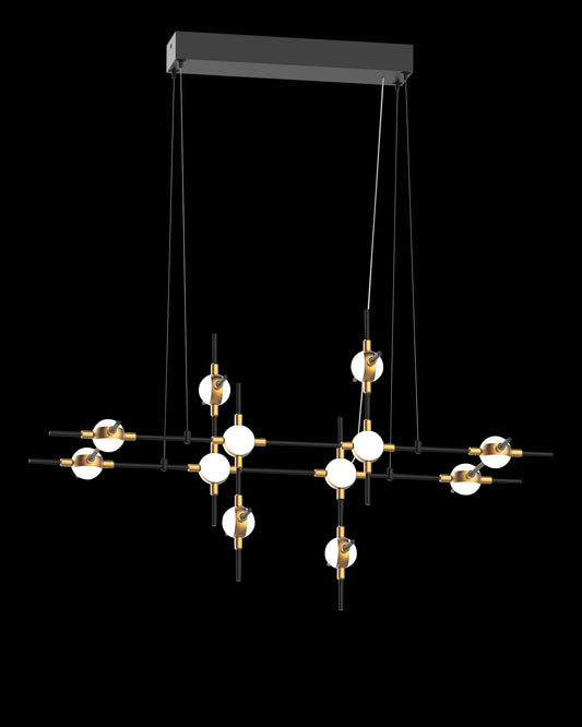 Molecular 12Lt Pendant Black With Gold Model J Light