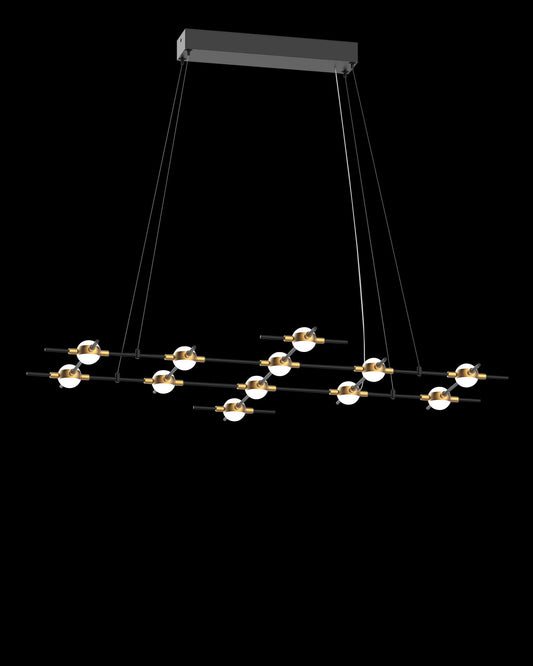 Molecular 12Lt Pendant Black With Gold Model M Light