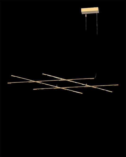 Tubular 12Lt Pendant Satin Gold Model C Light