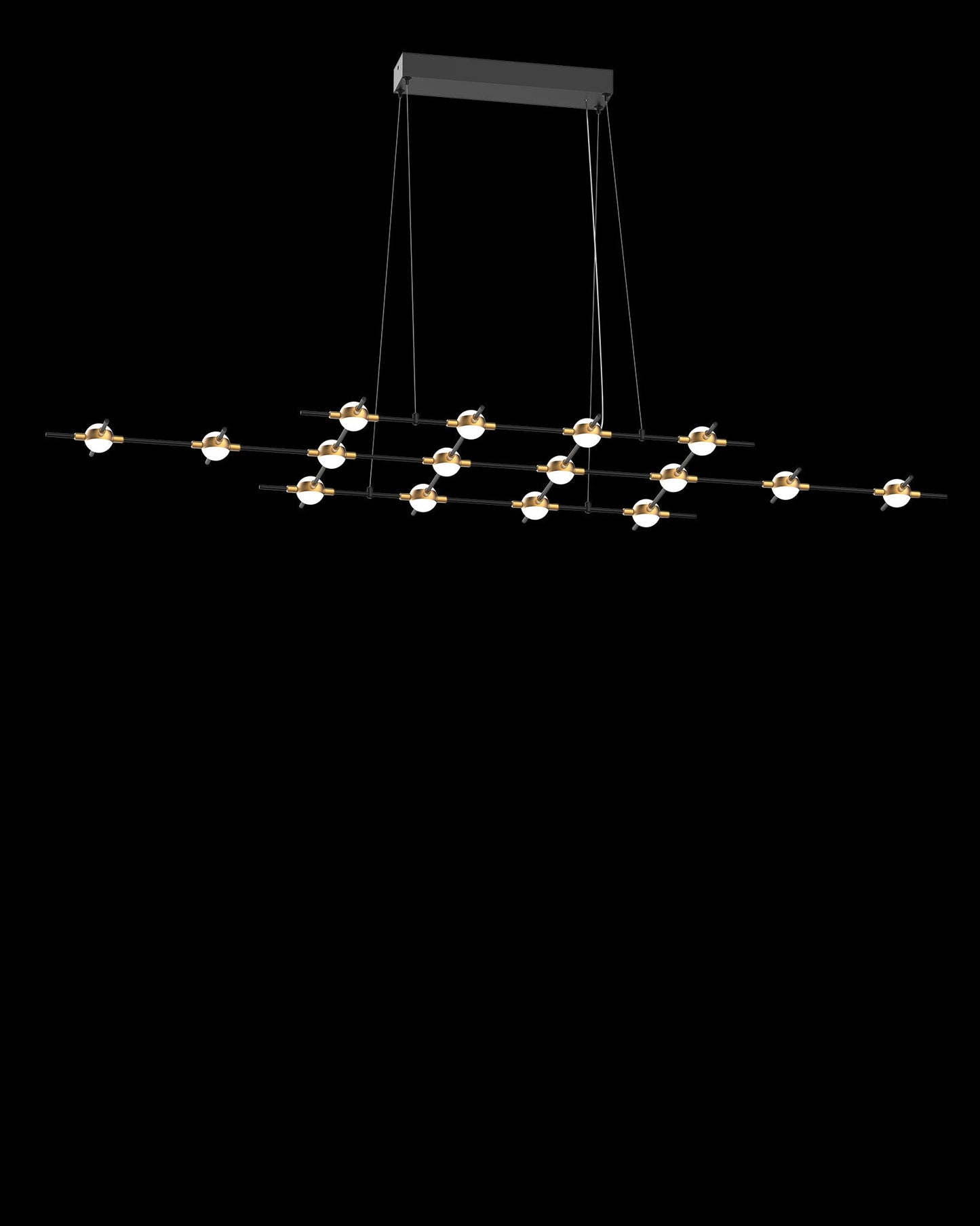 Molecular 16Lt Pendant Black With Gold Model G Light