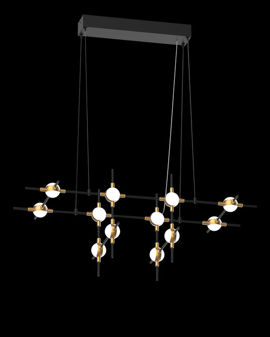 Molecular 12Lt Pendant Black With Gold Model H Light