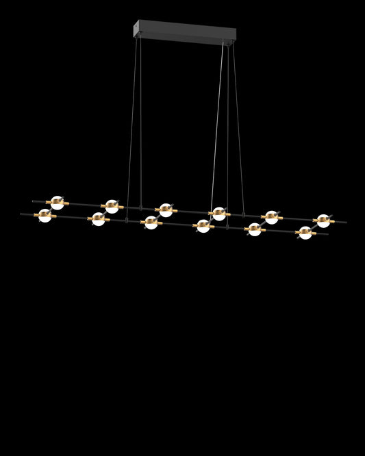 Molecular 12Lt Pendant Black With Gold Model L Light