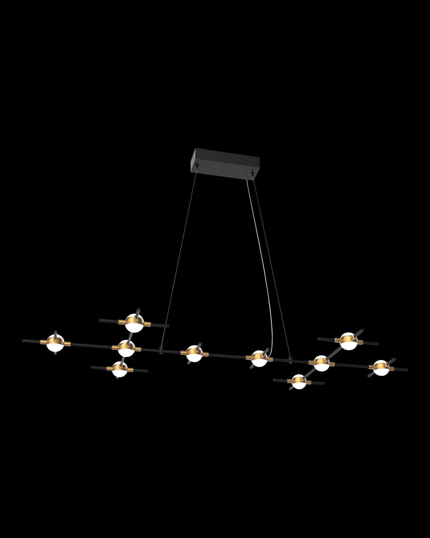 Molecular 10Lt Pendant Black With Gold Model G Light