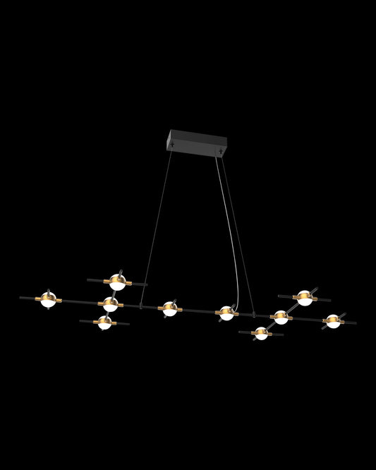 Molecular 10Lt Pendant Black With Gold Model G Light