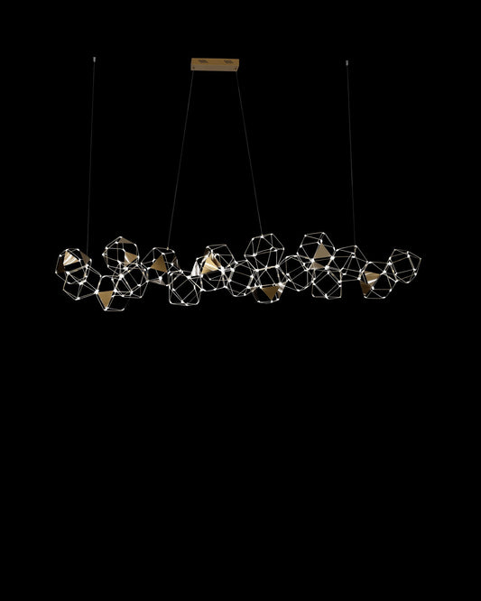 Lucciola Embellished 18 Prism Linear Pendant Brass Light
