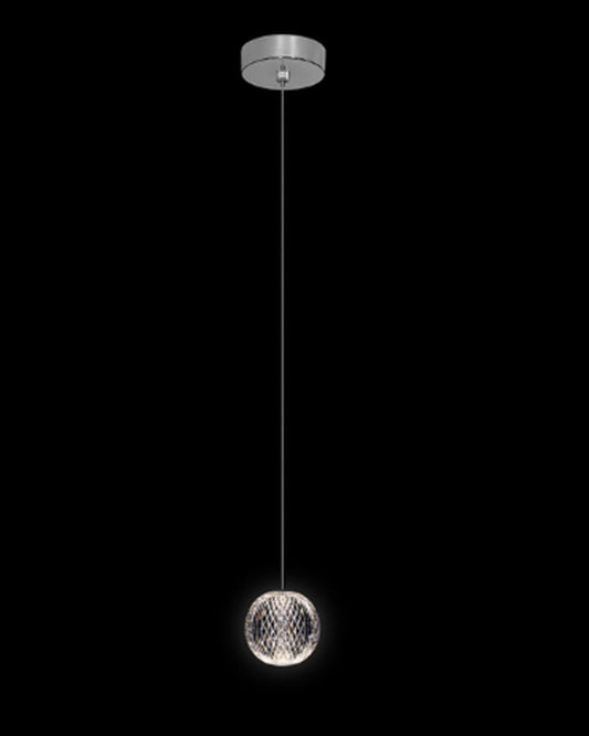 Diamante Single Pendant Chrome Light