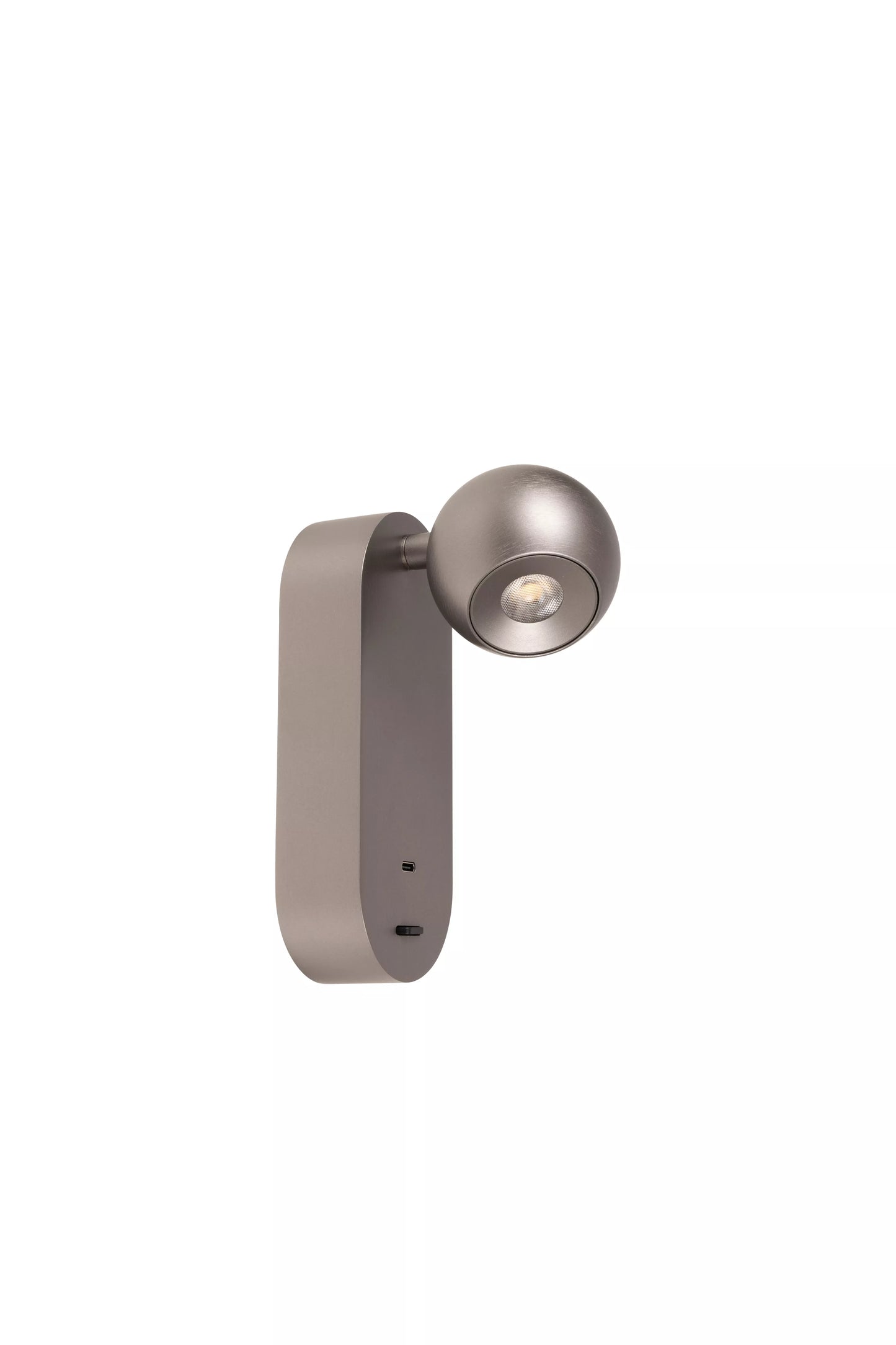 Lucide MONTANA - Wall light - LED - CCT - 1x6,3W 2700K/4000K - With USB charging point - Grey iron | Premium