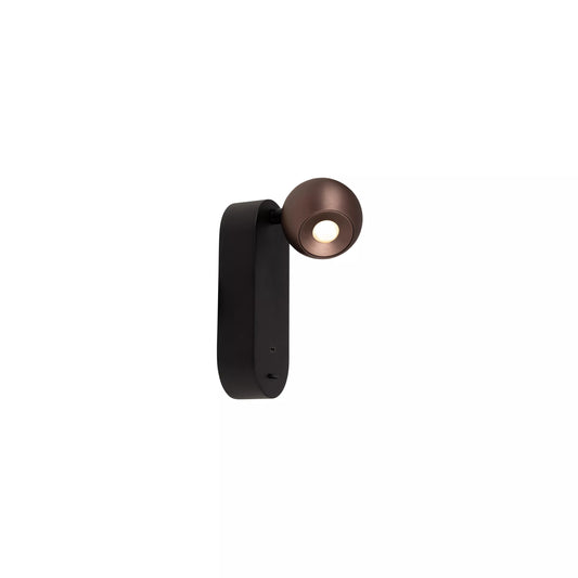 Lucide MONTANA - Wall light - LED - CCT - 1x6,3W 2700K/4000K - With USB charging point - Coffee | Premium