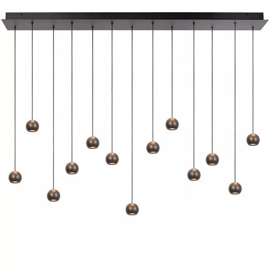 Lucide MONTANA - Pendant light - LED Dim. - CCT - 13x5,7W 2700K/4000K - Suitable for double-height spaces and high ceiling - Grey iron | Premium