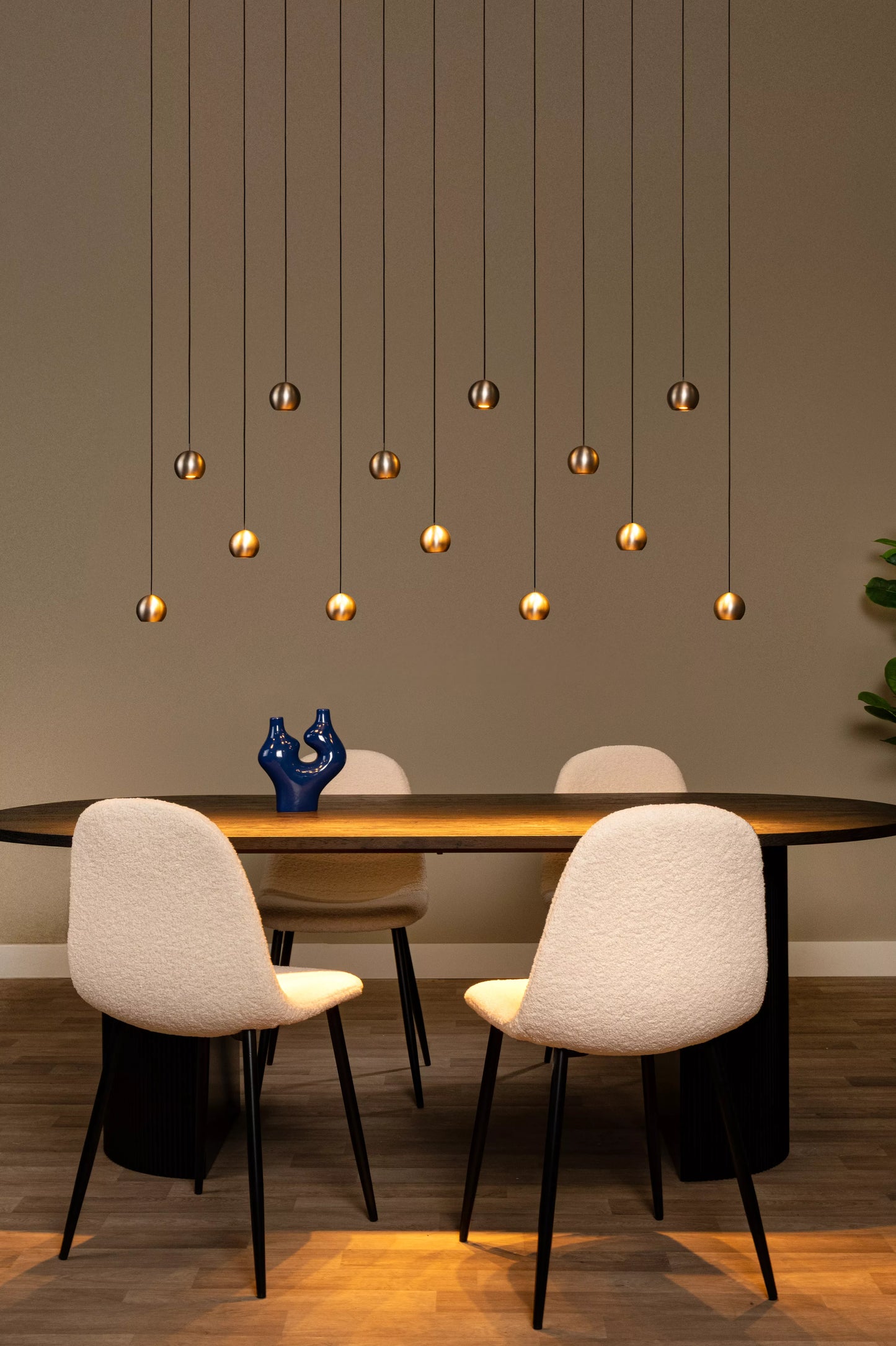 Lucide MONTANA - Pendant light - LED Dim. - CCT - 13x5,7W 2700K/4000K - Suitable for double-height spaces and high ceiling - Grey iron | Premium