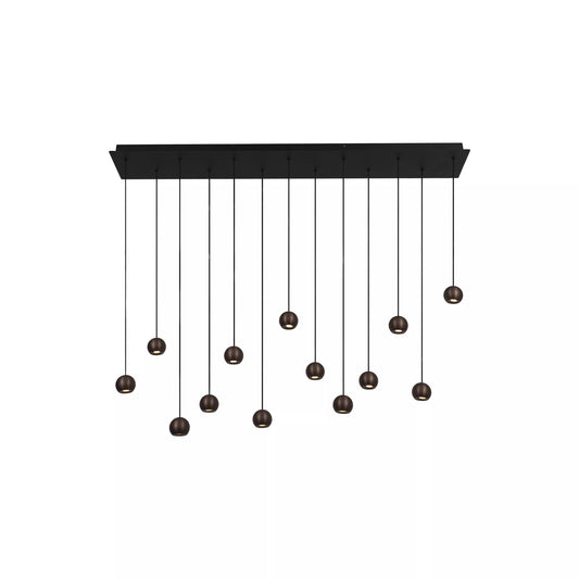 Lucide MONTANA - Pendant light - LED Dim. - CCT - 13x5,7W 2700K/4000K - Suitable for double-height spaces and high ceiling - Coffee | Premium
