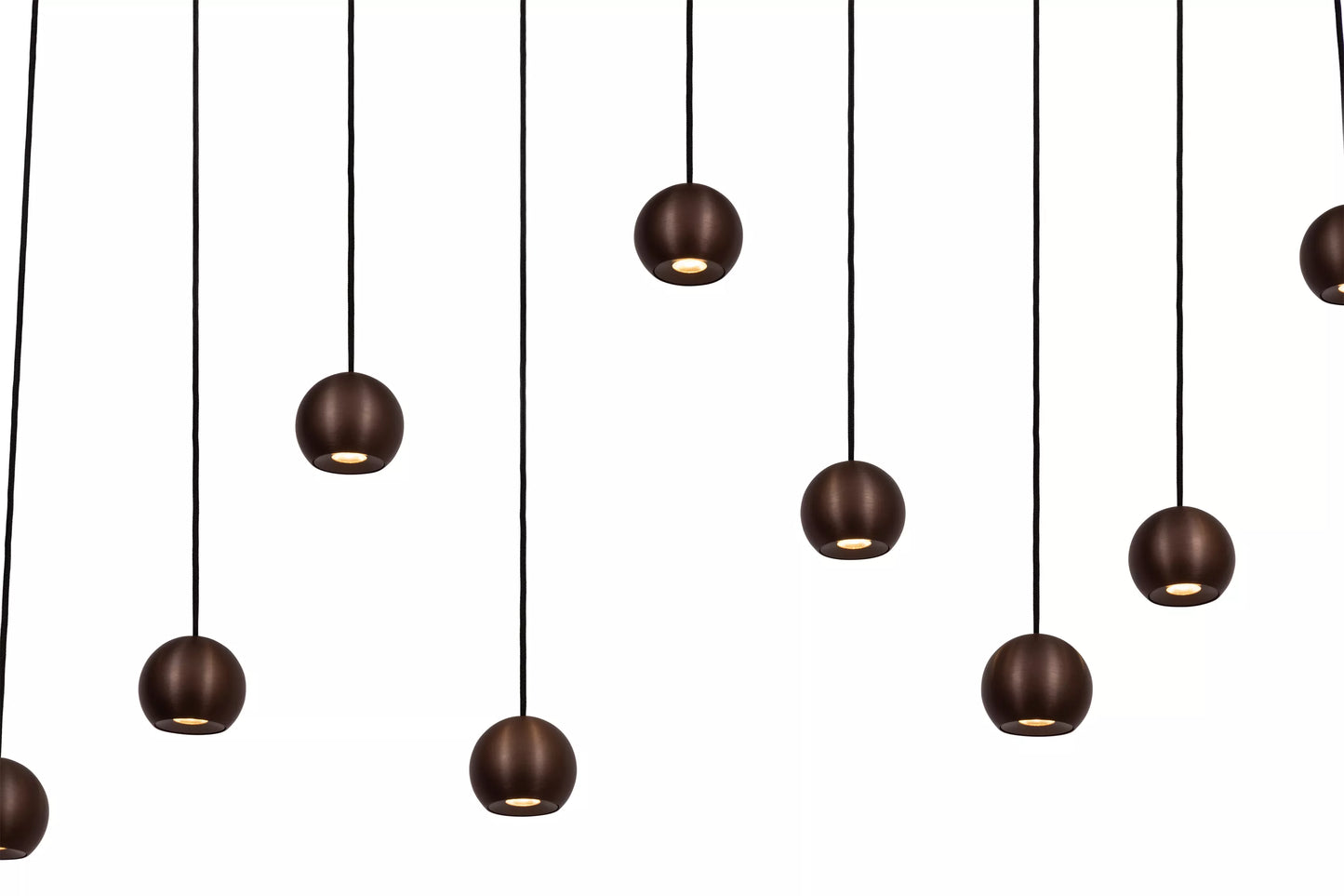 Lucide MONTANA - Pendant light - LED Dim. - CCT - 13x5,7W 2700K/4000K - Suitable for double-height spaces and high ceiling - Coffee | Premium