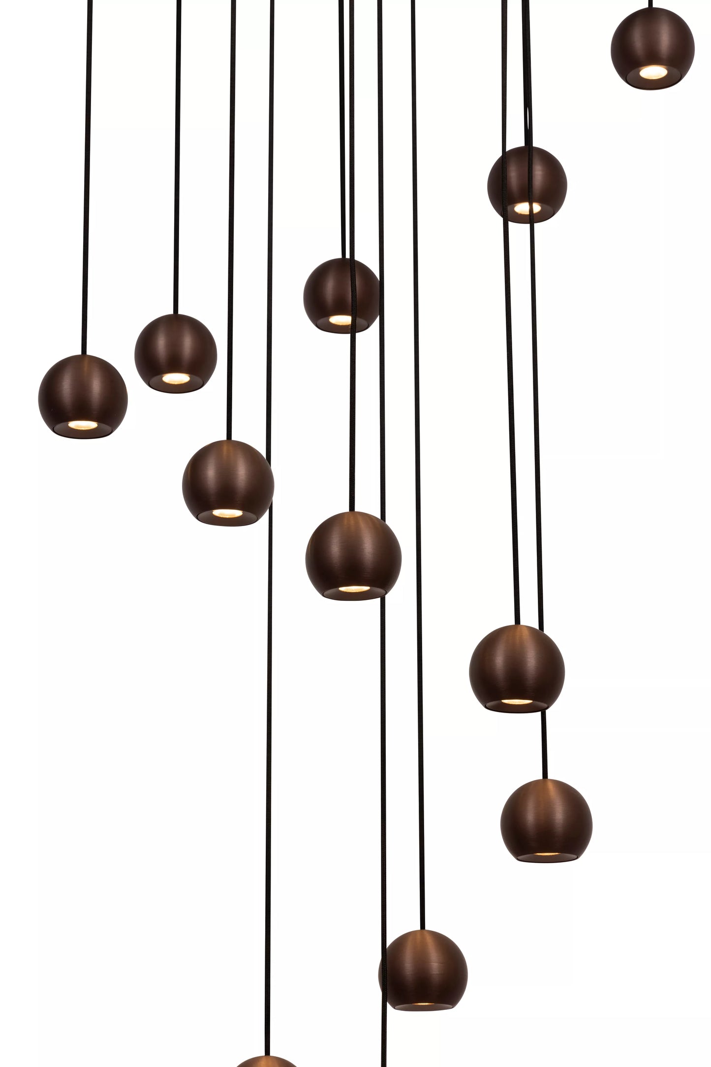Lucide MONTANA - Pendant light - LED Dim. - CCT - 16x5,7W 2700K/4000K - Suitable for double-height spaces and high ceiling - Coffee | Premium