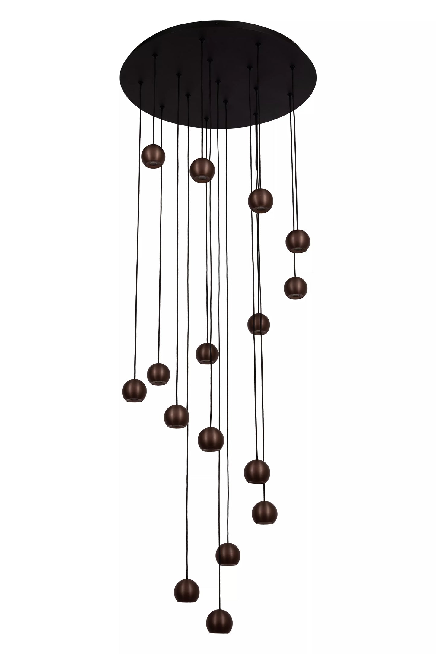 Lucide MONTANA - Pendant light - LED Dim. - CCT - 16x5,7W 2700K/4000K - Suitable for double-height spaces and high ceiling - Coffee | Premium