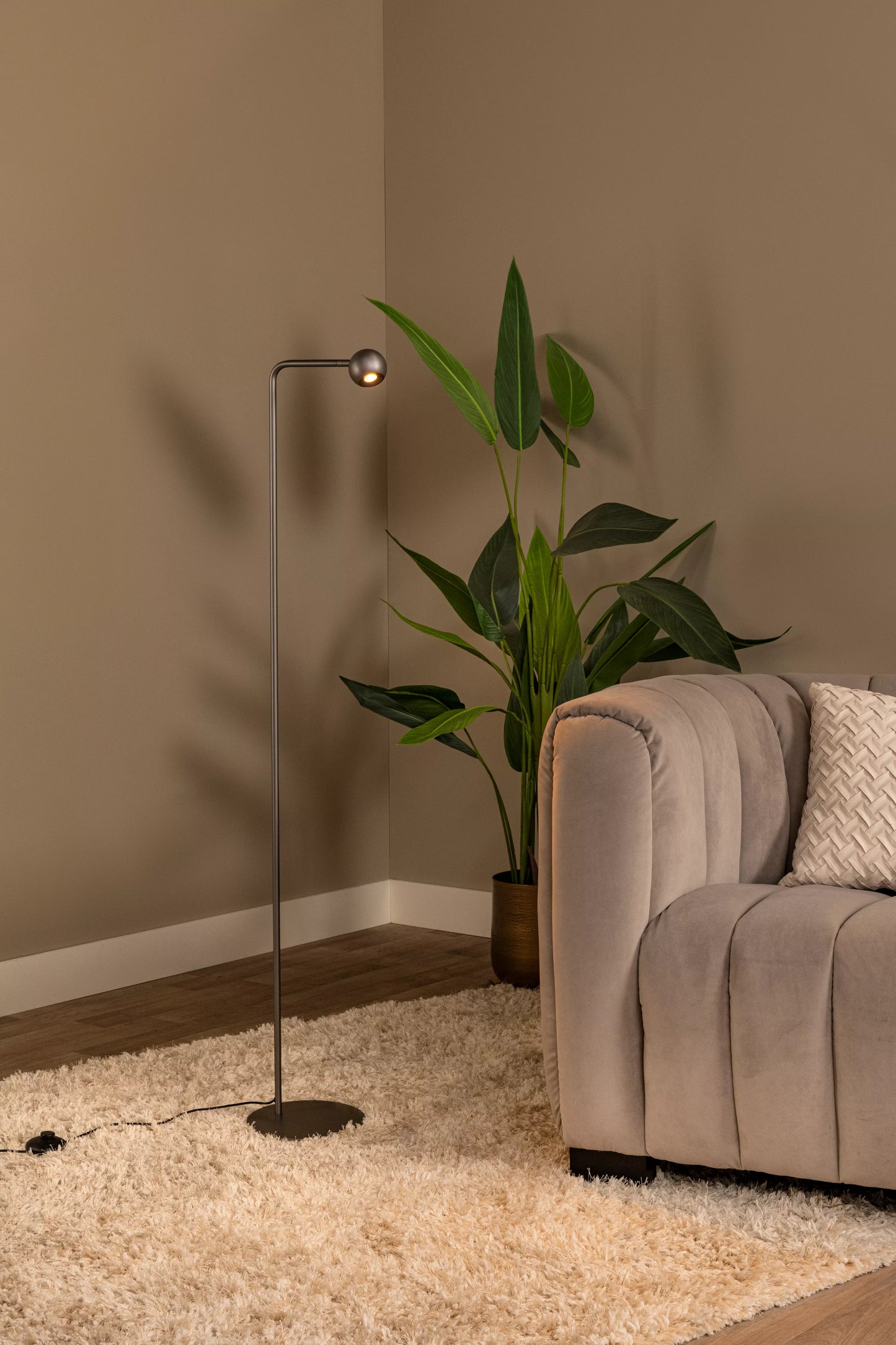 Lucide MONTANA - Floor lamp - LED Dim. - 1x6,3W 2700K - Grey iron | Premium