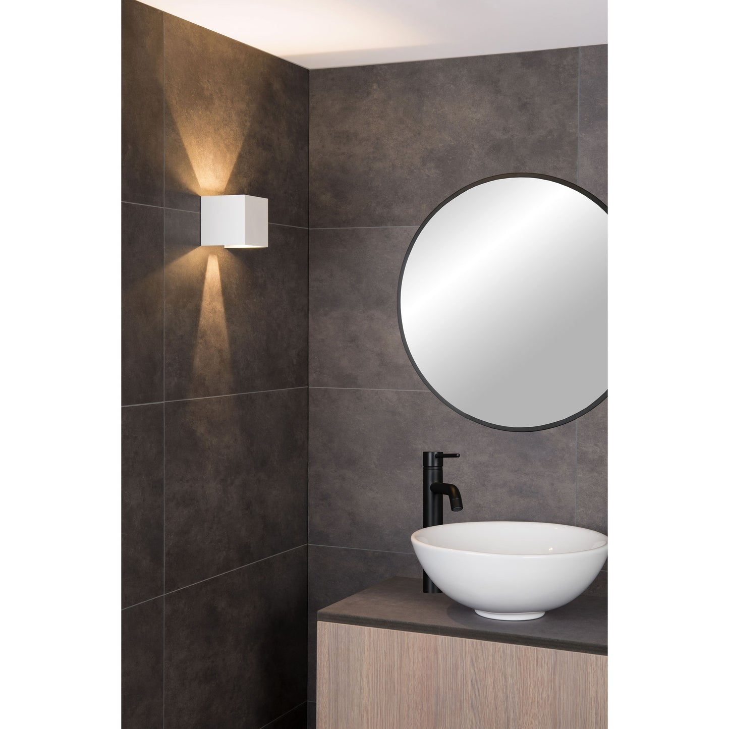 Lucide AXI - Wall spotlight / Wall light Bathroom - LED - 2x7W 2700K - IP54 - Adjustable beam angle - White