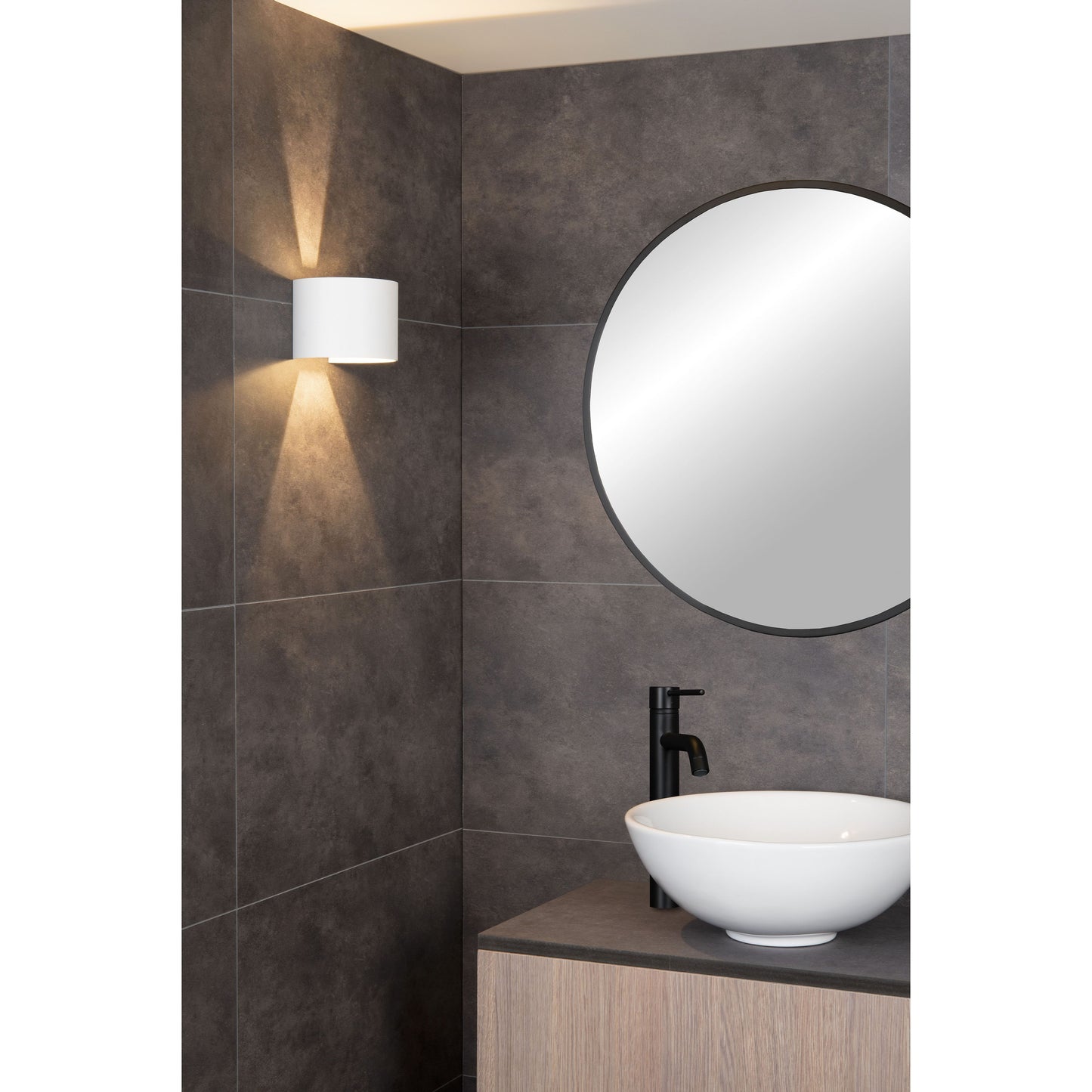 Lucide AXI - Wall spotlight / Wall light Bathroom - LED - 2x3,5W 2700K - IP54 - Adjustable beam angle - White