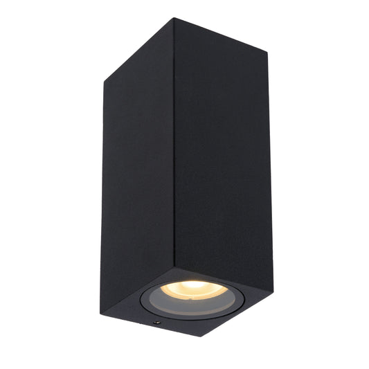 Lucide ZARO - Wall spotlight / Wall light Indoor/Outdoor - 2x GU10 - IP44 - Black