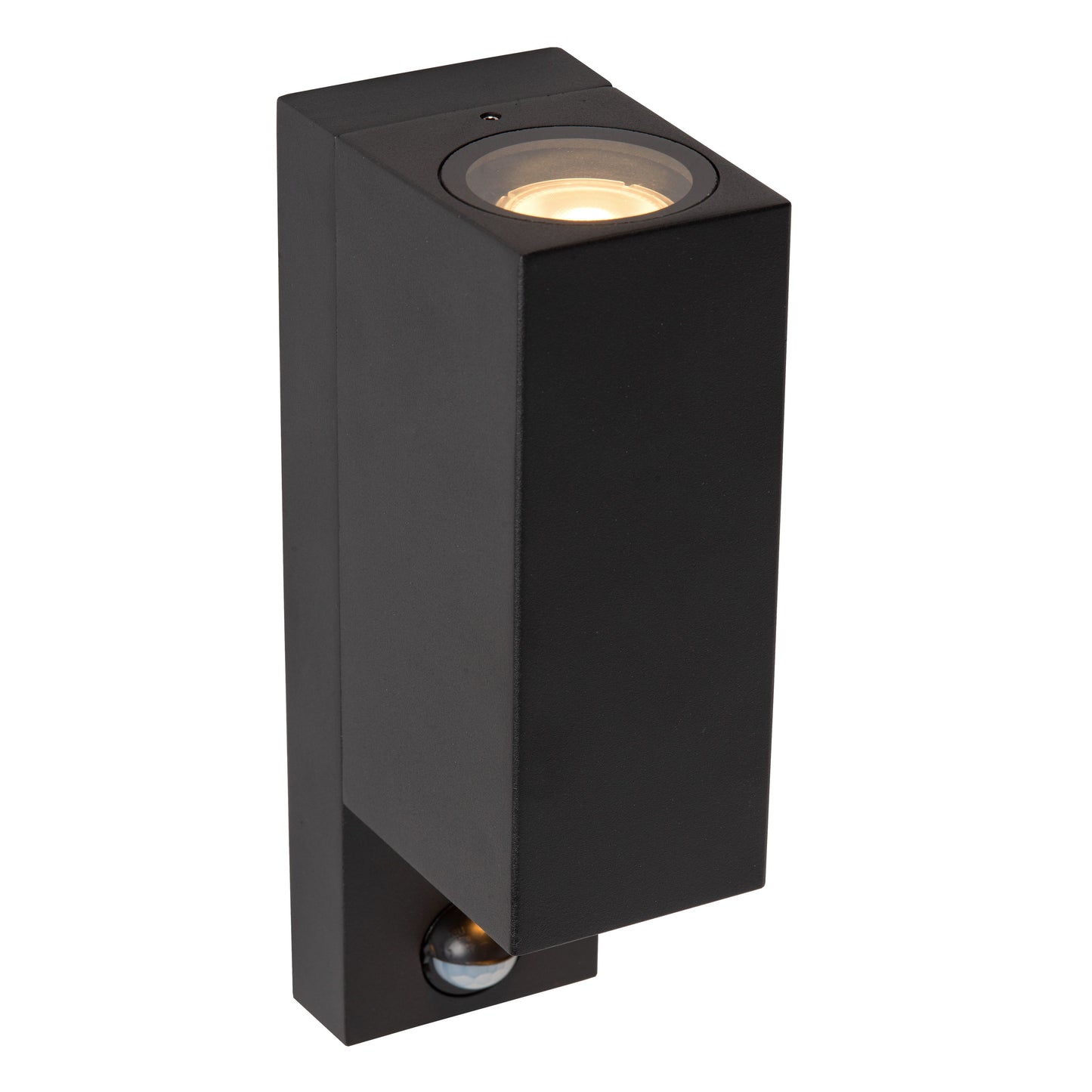 Lucide ZARO IR - Wall spotlight / Wall light Indoor/Outdoor - 2x GU10 - IP65 - Motion & Day/Night Sensor - Black