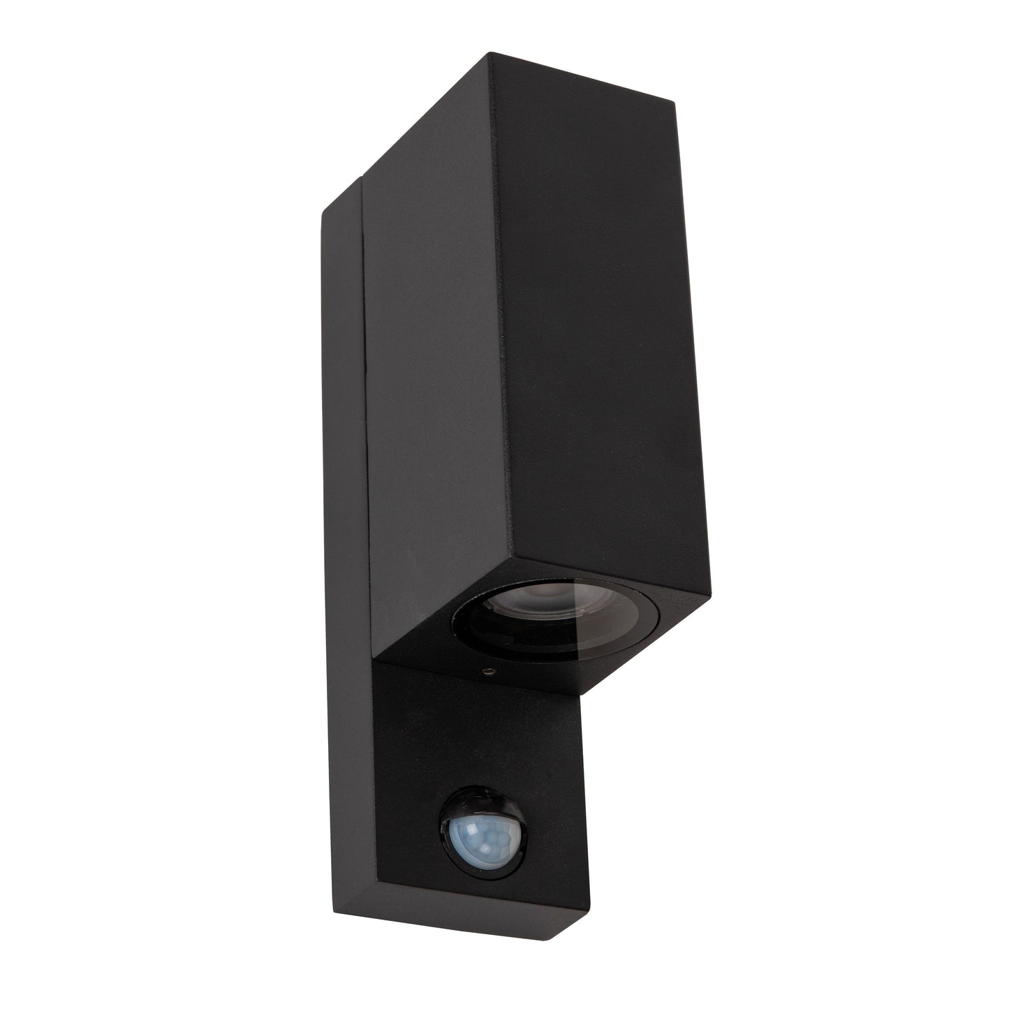 Lucide ZARO IR - Wall spotlight / Wall light Indoor/Outdoor - 2x GU10 - IP65 - Motion & Day/Night Sensor - Black