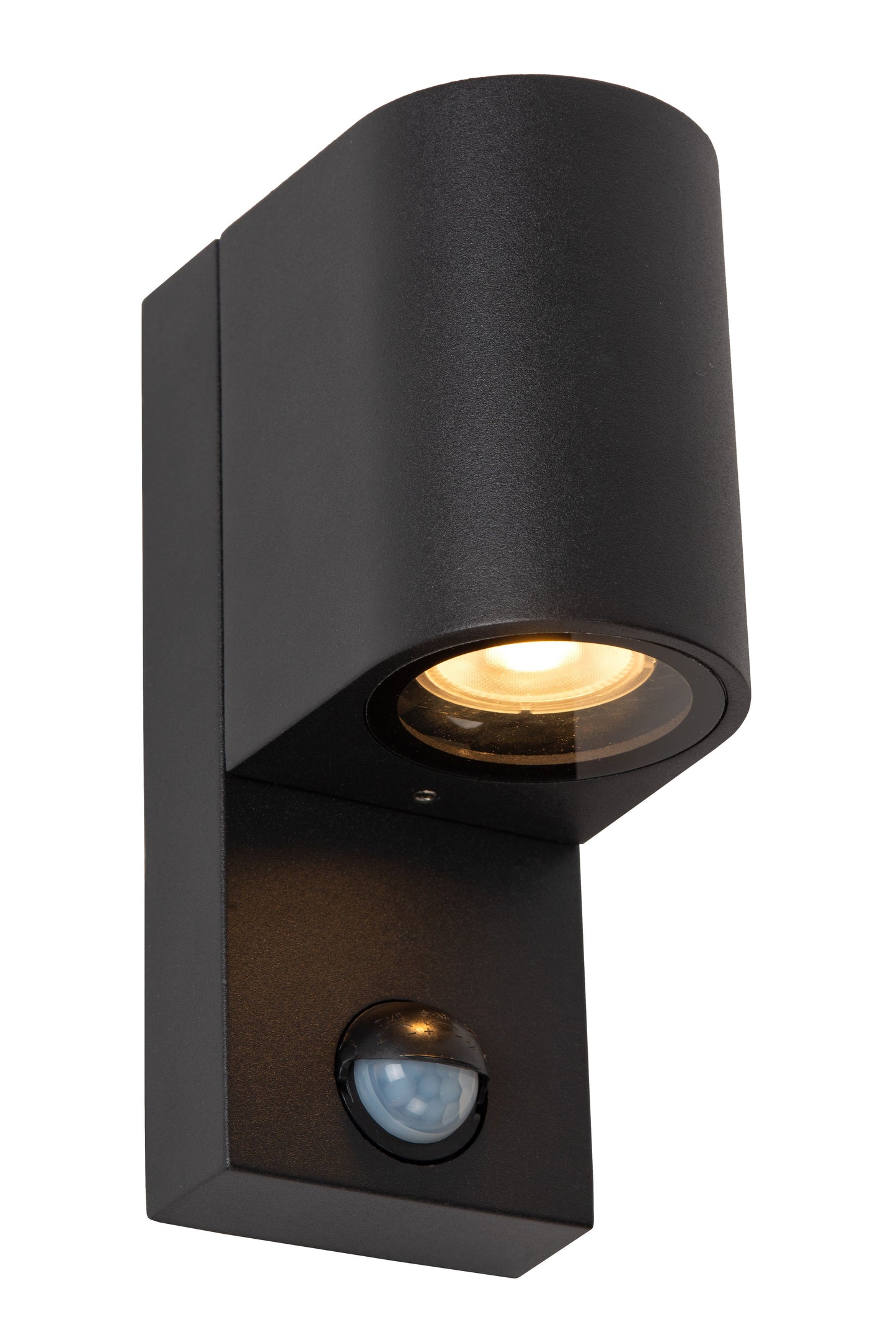 Lucide ZARO IR - Wall spotlight / Wall light Indoor/Outdoor - 1xGU10 - IP65 - Motion & Day/Night Sensor - Black