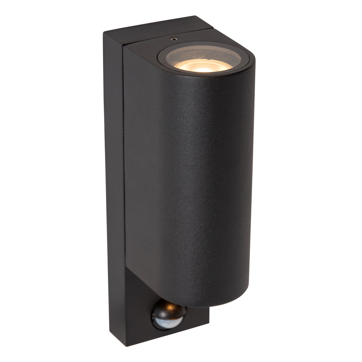 Lucide ZARO IR - Wall spotlight / Wall light Indoor/Outdoor - 2xGU10 - IP65 - Motion & Day/Night Sensor - Black