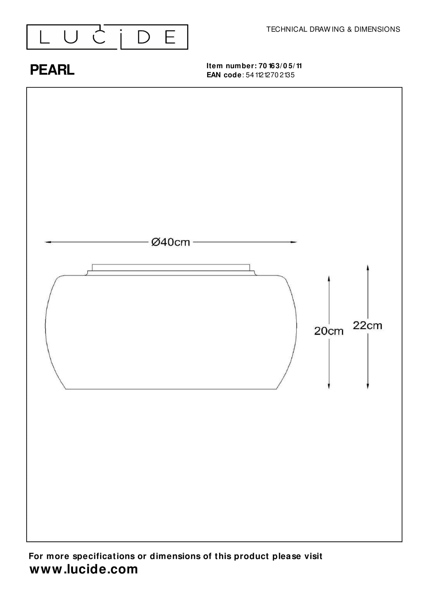 Lucide PEARL - Flush ceiling light - Ø 40 cm - 5xG9 - Chrome