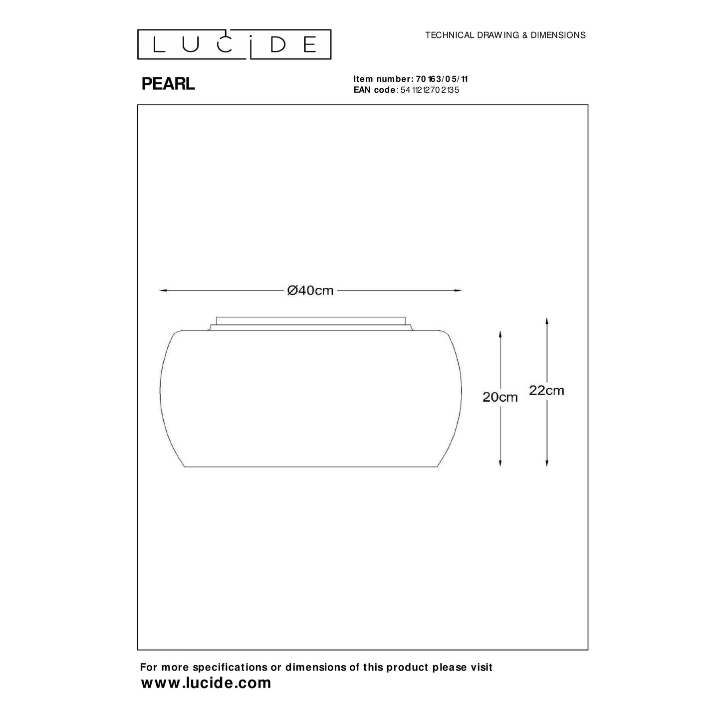 Lucide PEARL - Flush ceiling light - Ø 40 cm - 5xG9 - Chrome