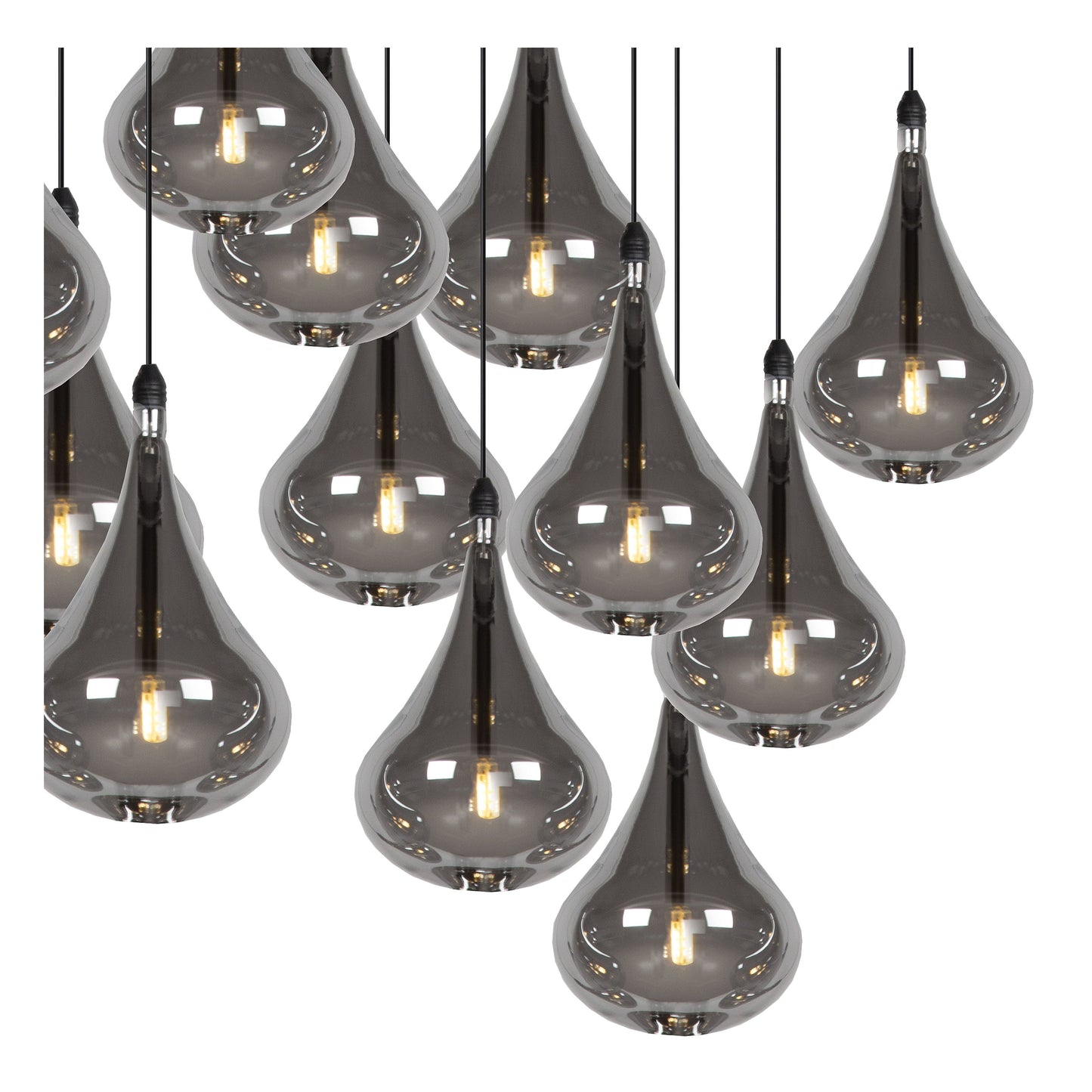 Lucide TEARS - Pendant light - LED Dim. - G4 - 16x1,5W 3000K - Black