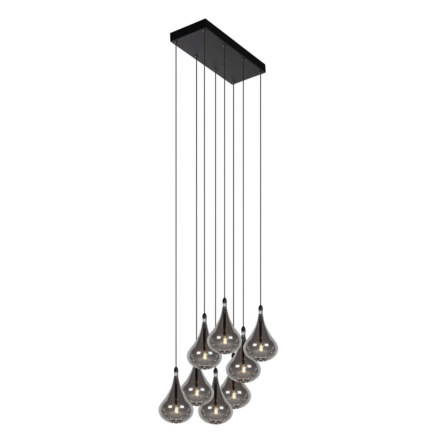 Lucide TEARS - Pendant light - LED Dim. - G4 - 8x1,5W 3000K - Black