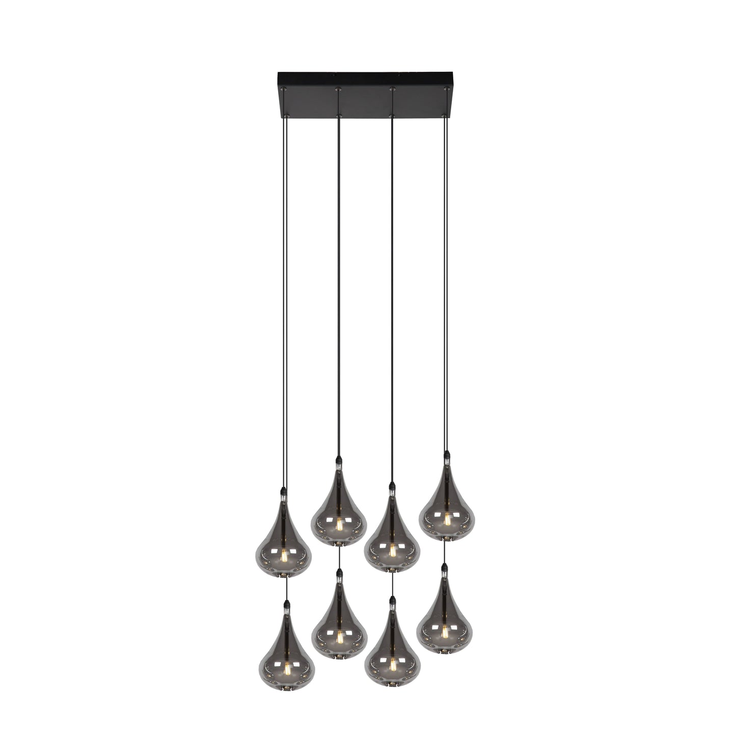 Lucide TEARS - Pendant light - LED Dim. - G4 - 8x1,5W 3000K - Black