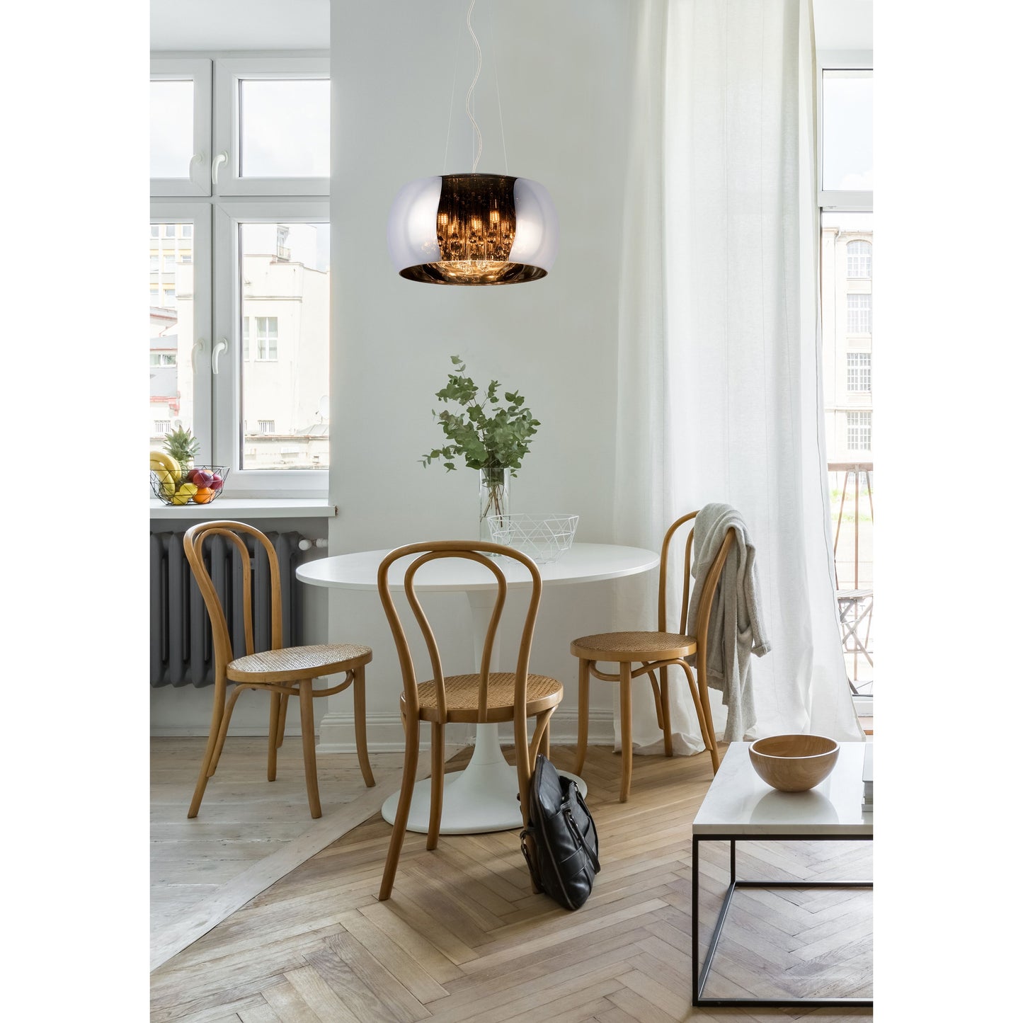 Lucide PEARL - Pendant light - Ø 40 cm - 5xG9 - Chrome