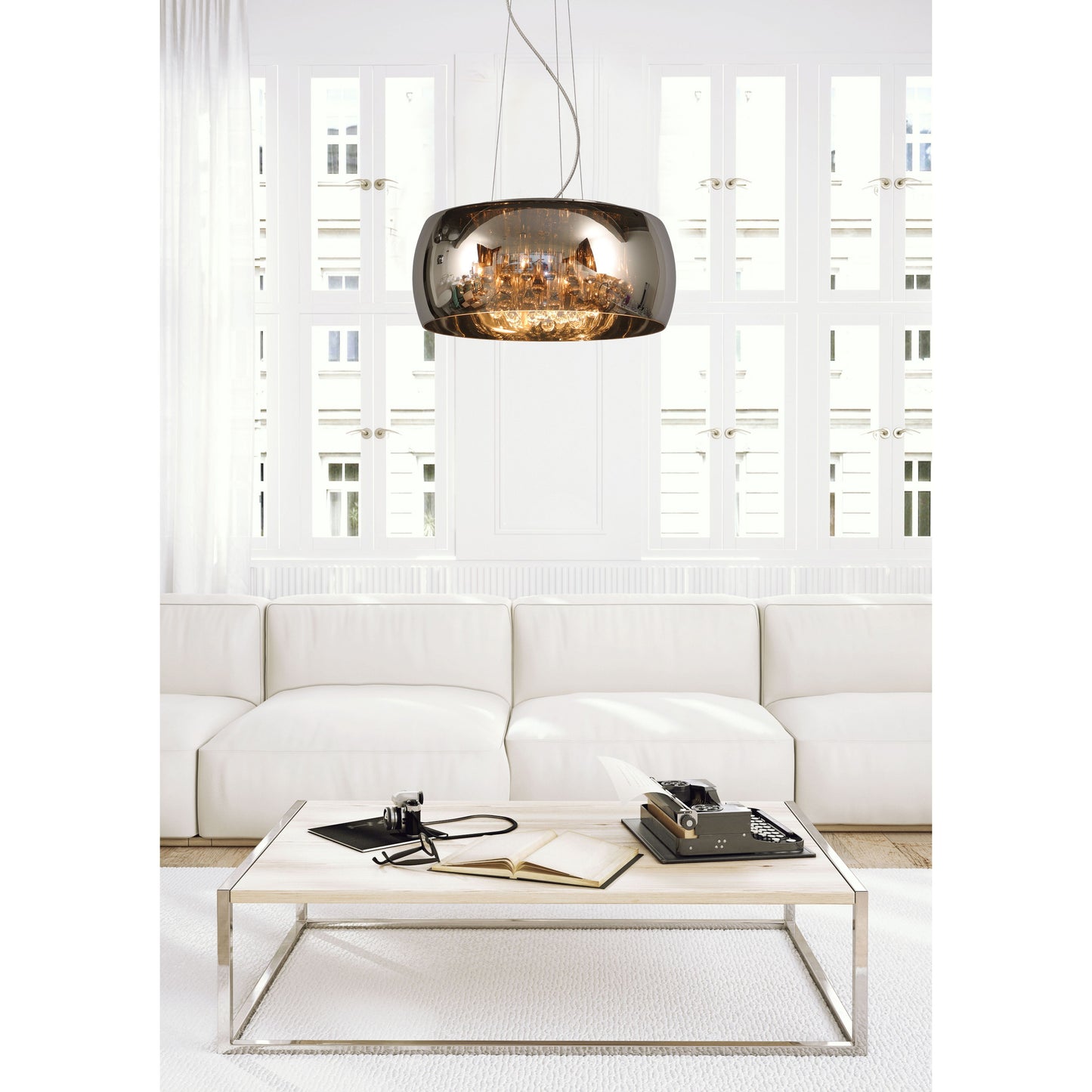 Lucide PEARL - Pendant light - Ø 50 cm - 6xG9 - Chrome