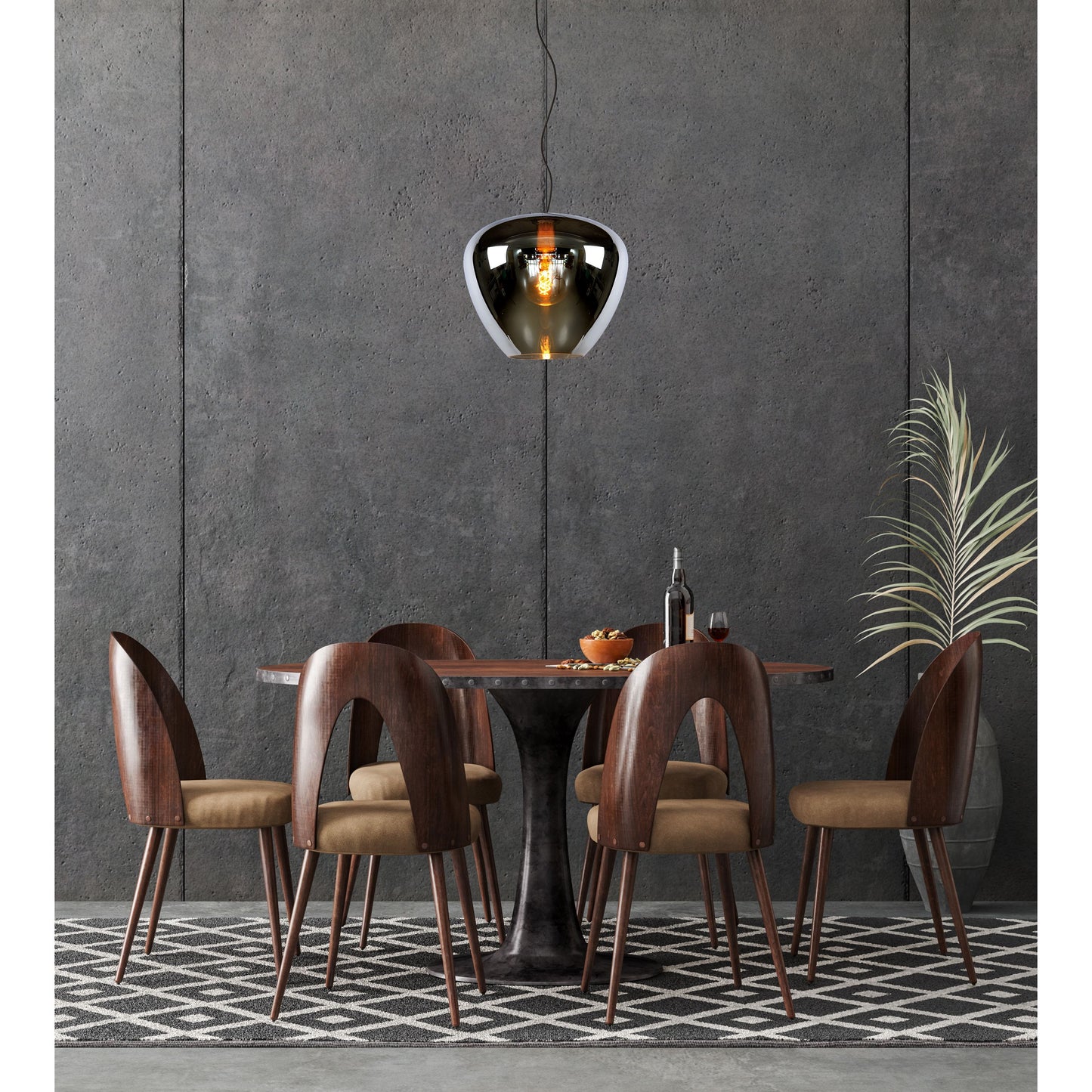 Lucide SOUFIAN - Pendant light - Ø 40 cm - 1xE27 - Smoke Grey