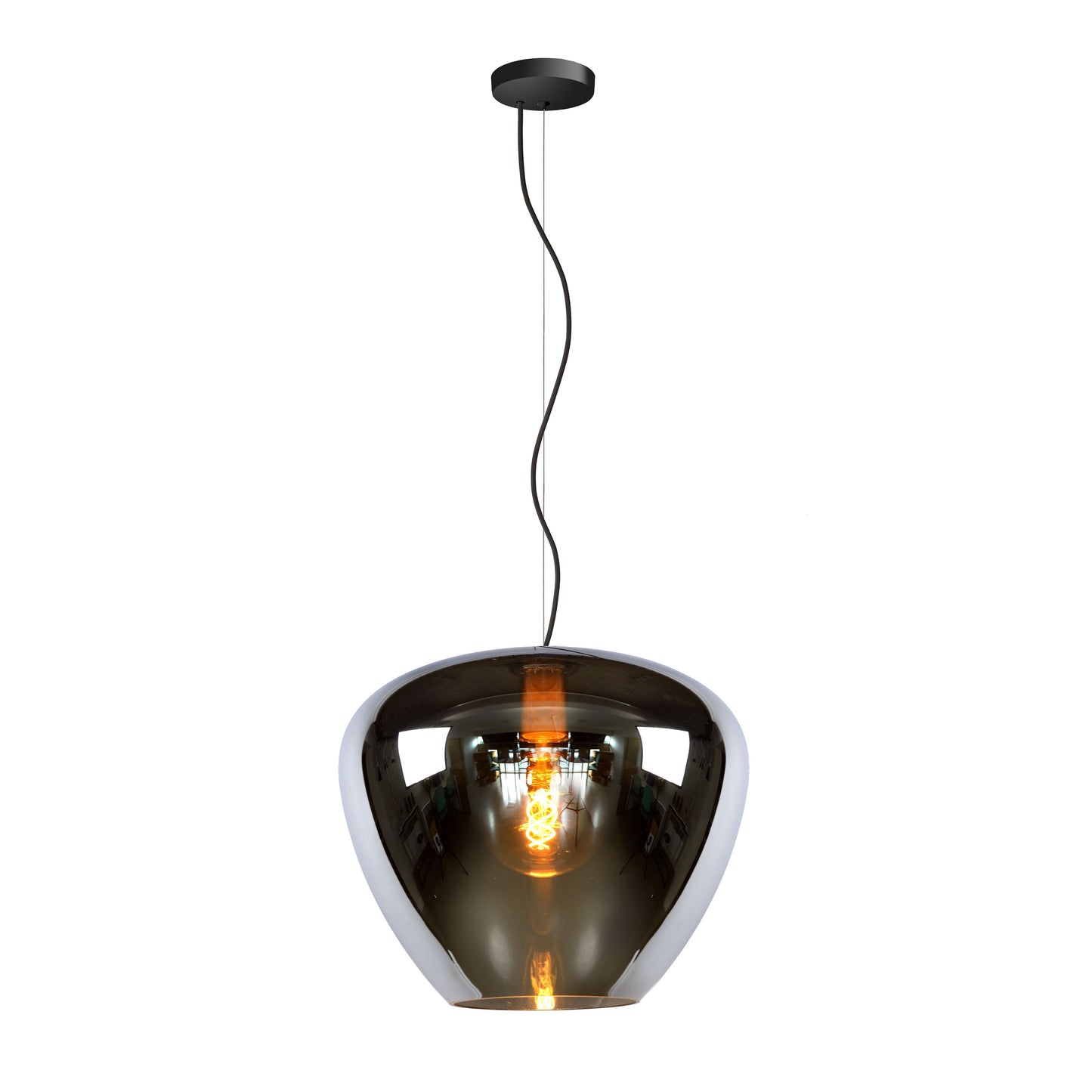 Lucide SOUFIAN - Pendant light - Ø 40 cm - 1xE27 - Smoke Grey