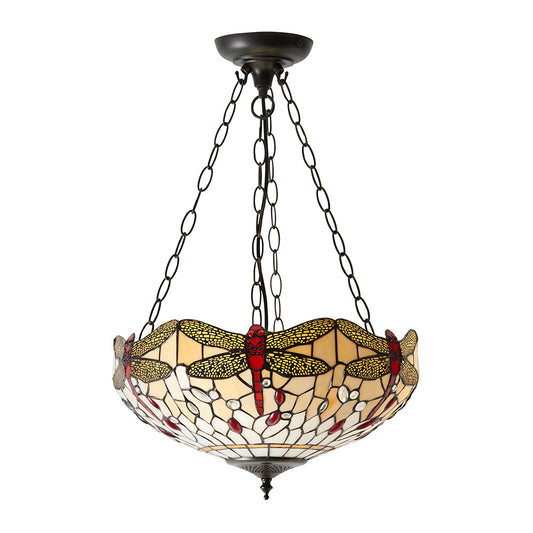 Dragonfly beige Medium inverted 3lt pendant