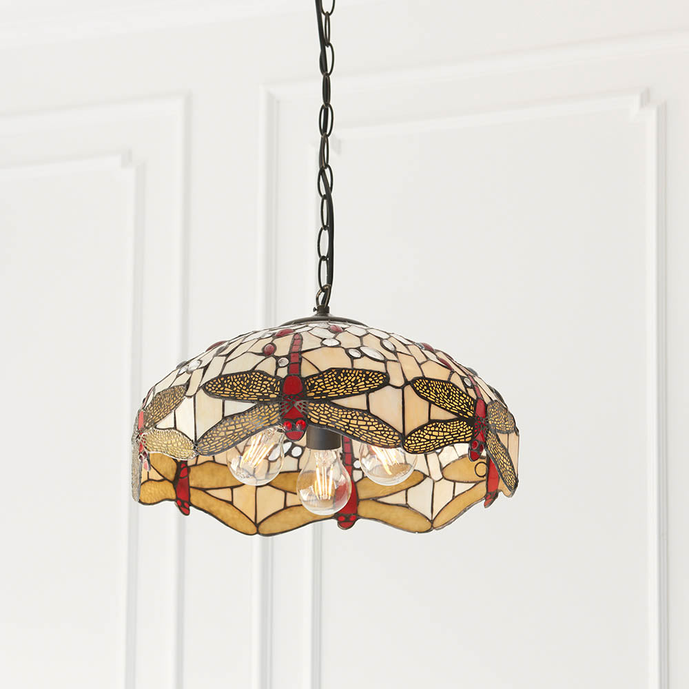 Dragonfly beige Medium 3lt pendant