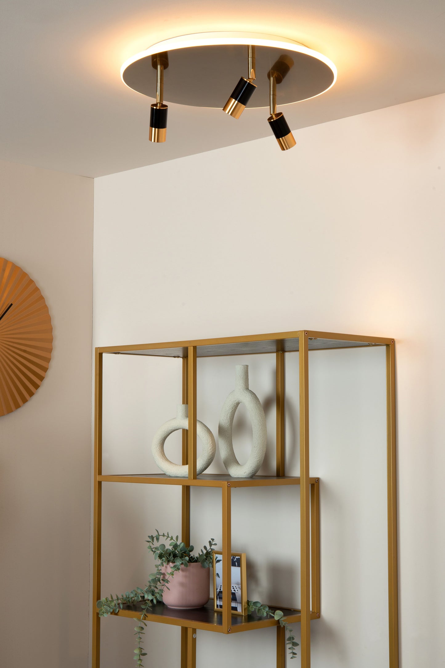 Lucide JUBEL - Flush ceiling light - Ø 48 cm - LED Dim. - 2700K - Matt Gold / Brass