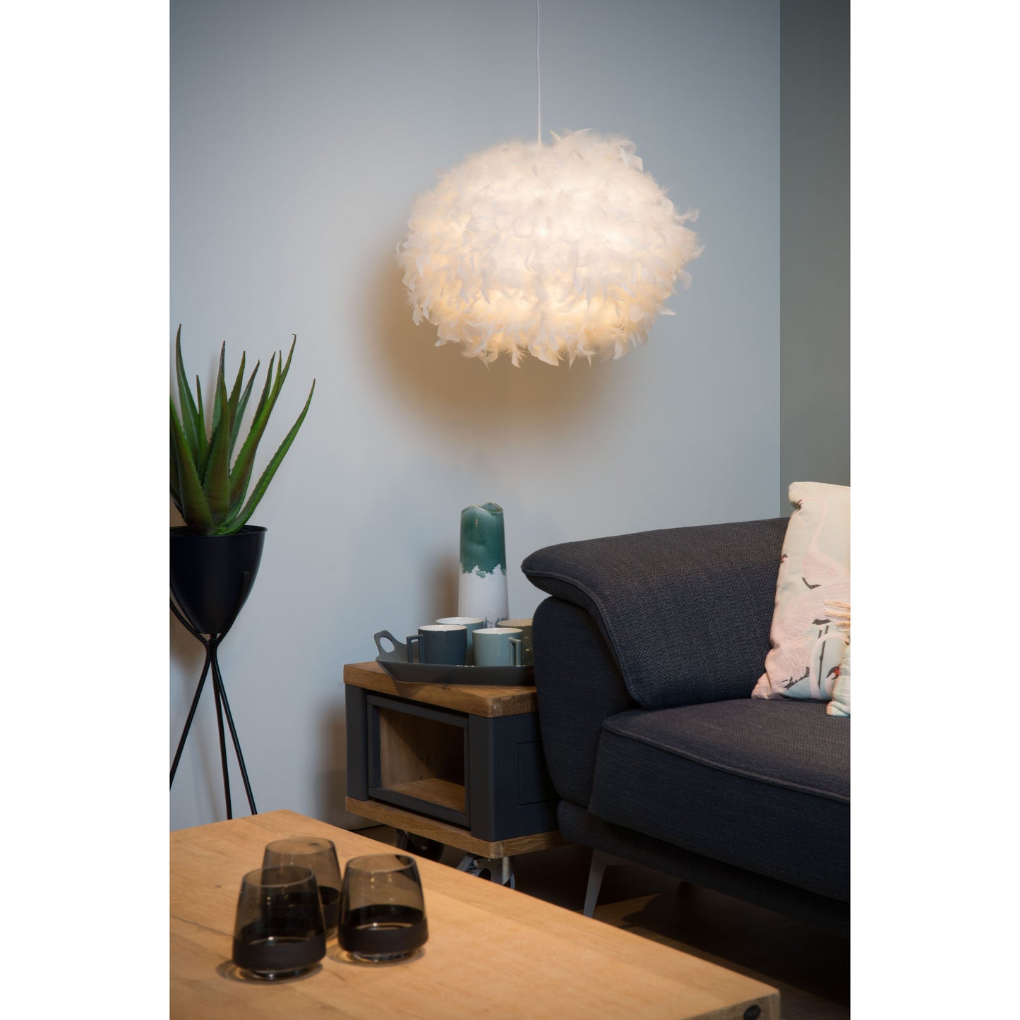 Lucide GOOSY SOFT - Pendant light - Ø 50 cm - 1xE27 - White